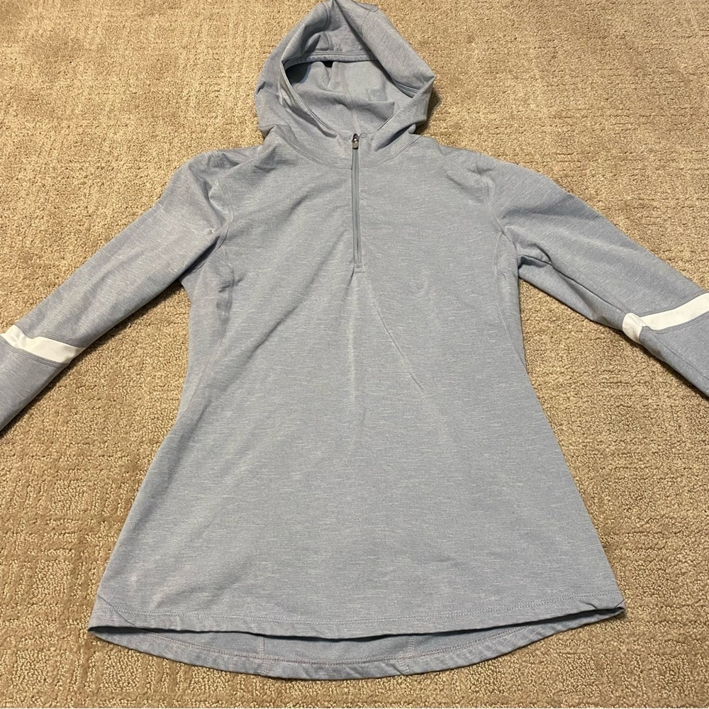 {GapFit} Athletic Half Zip Pullover Hoodie | Sunny Grey ~ Size Small - Picture 2 of 15